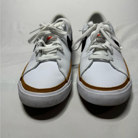 Nike Court Legacy Boys Athletic Leather Sneakers White/Black, Size‎ Y7 - Picture 1 of 10